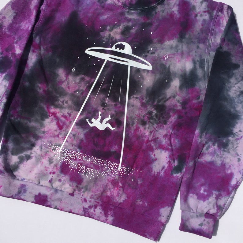UFO Purple/Black Tie Dye Sweatshirt - Free Shipping - iimvclothing
