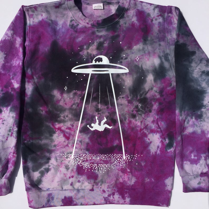 UFO Purple/Black Tie Dye Sweatshirt - Free Shipping - iimvclothing