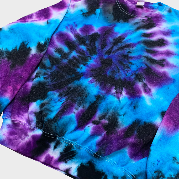 Blue/Purple/Black Spiral Tie Dye Sweatshirt