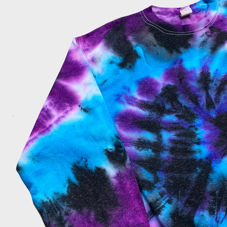 Blue/Purple/Black Spiral Tie Dye Sweatshirt