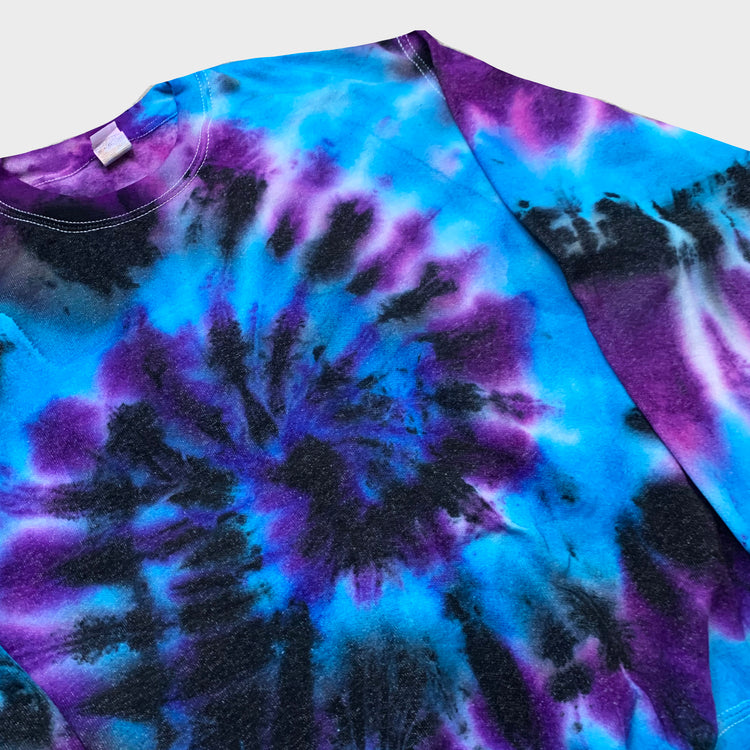 Blue/Purple/Black Spiral Tie Dye Sweatshirt