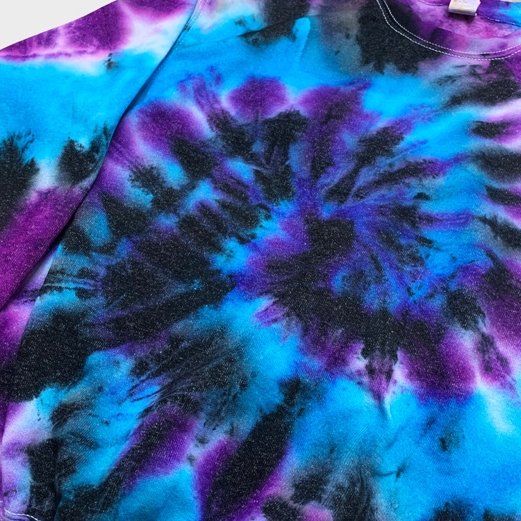 Blue/Purple/Black Spiral Tie Dye Sweatshirt