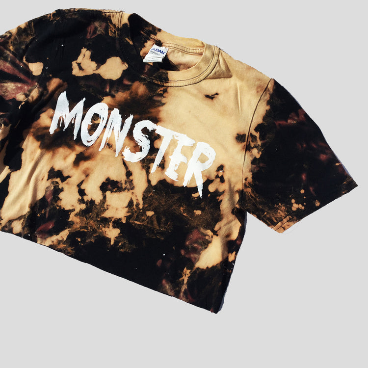 Monster Acid Burned Tie Dye Crop Top - Free Shipping - iimvclothing