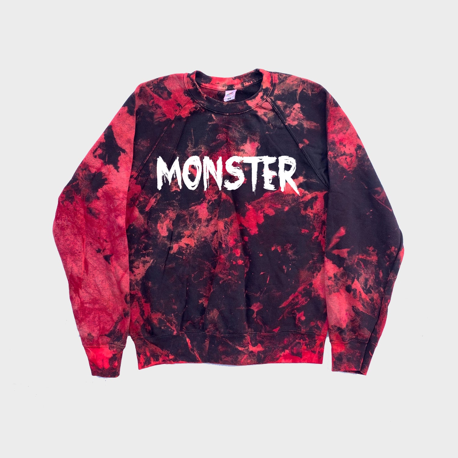 Monster Red/Black Reverse Tie Dye Sweatshirt - Free Shipping - iimvclothing