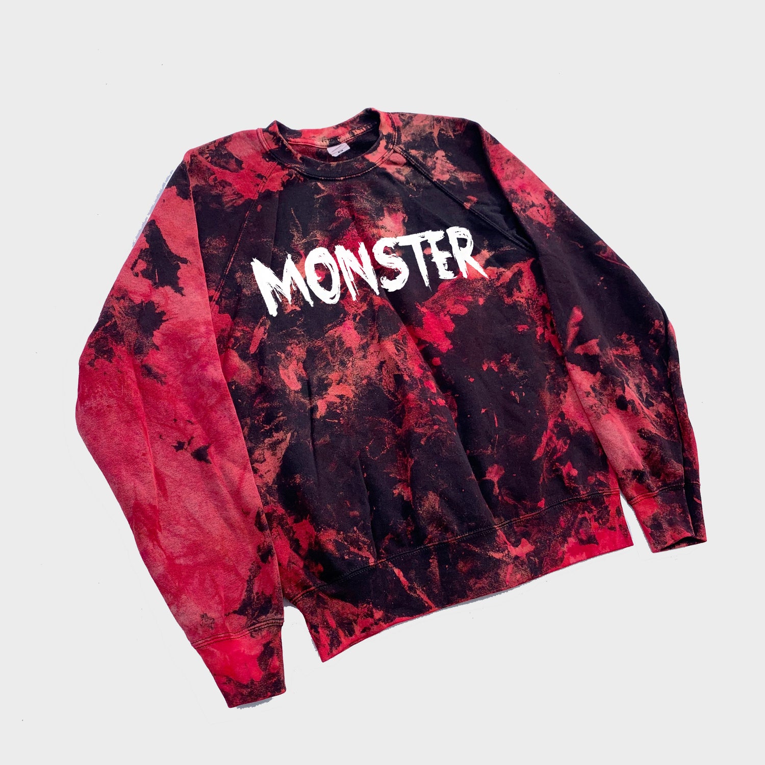 Monster Red/Black Reverse Tie Dye Sweatshirt - Free Shipping - iimvclothing