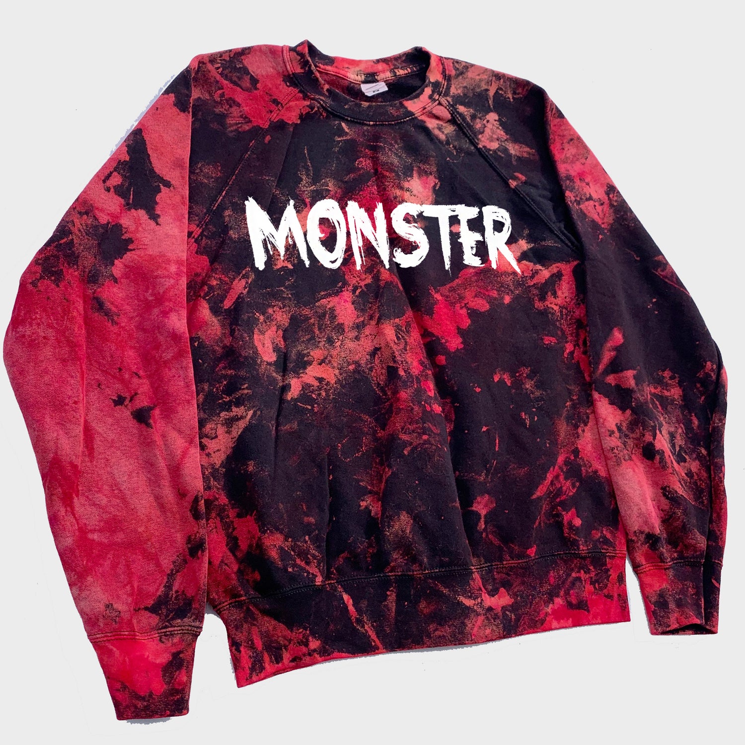 Monster Red/Black Reverse Tie Dye Sweatshirt - Free Shipping - iimvclothing