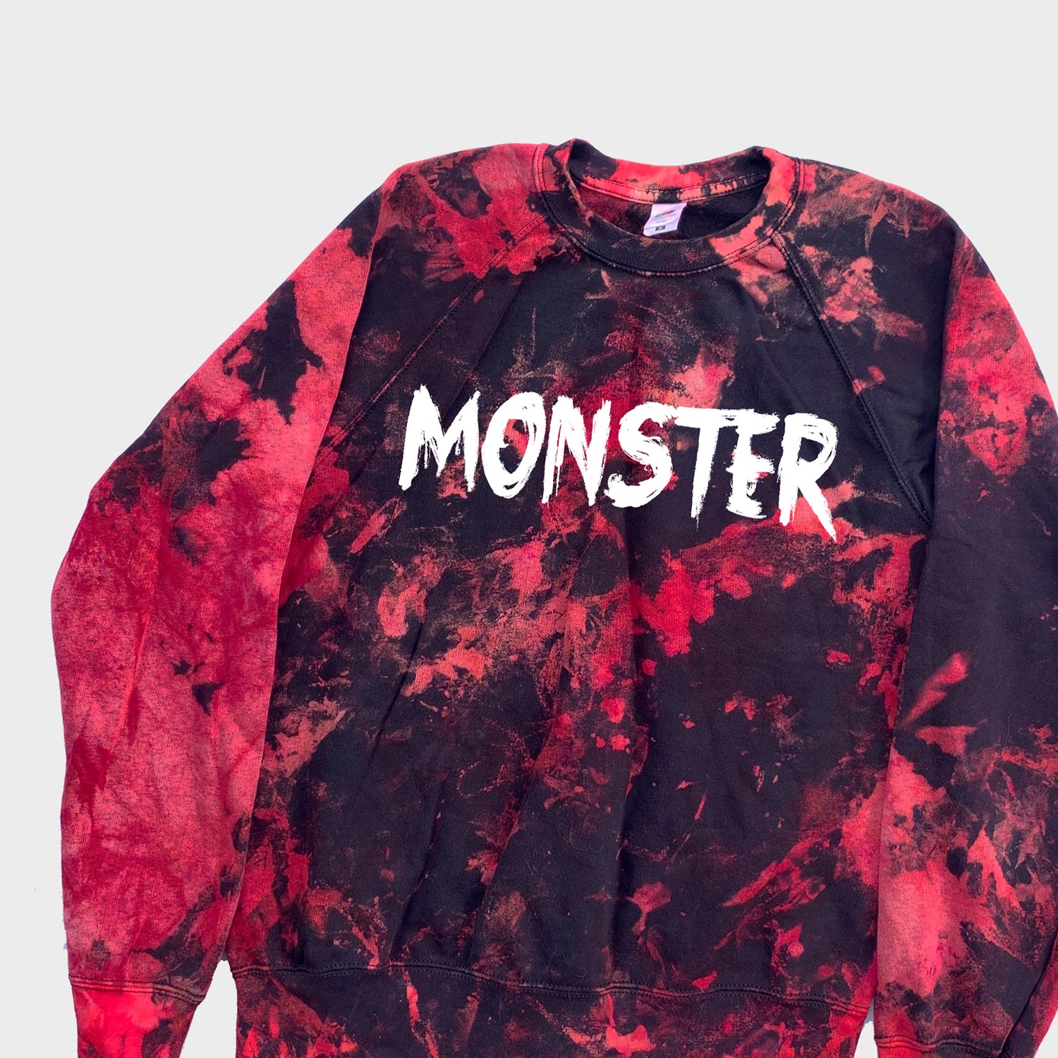 Monster Red/Black Reverse Tie Dye Sweatshirt - Free Shipping - iimvclothing