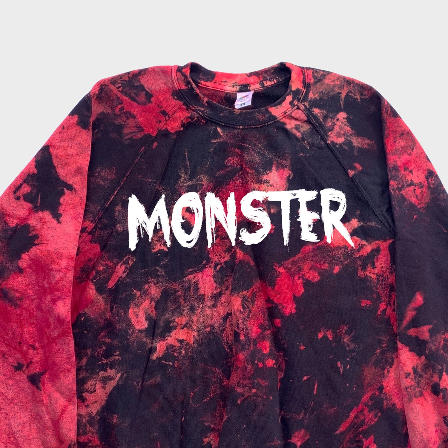 Monster Red/Black Reverse Tie Dye Sweatshirt - Free Shipping - iimvclothing