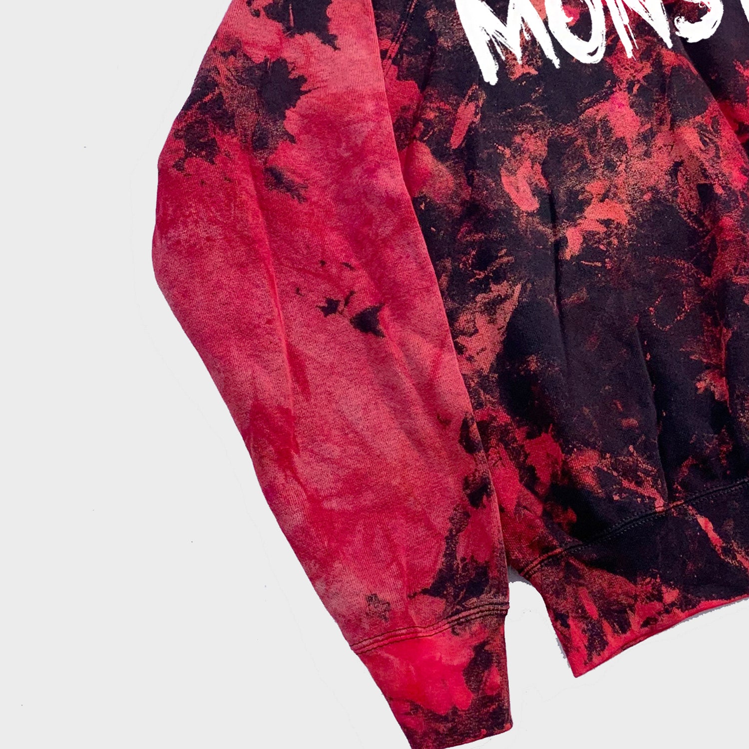 Monster Red/Black Reverse Tie Dye Sweatshirt - Free Shipping - iimvclothing