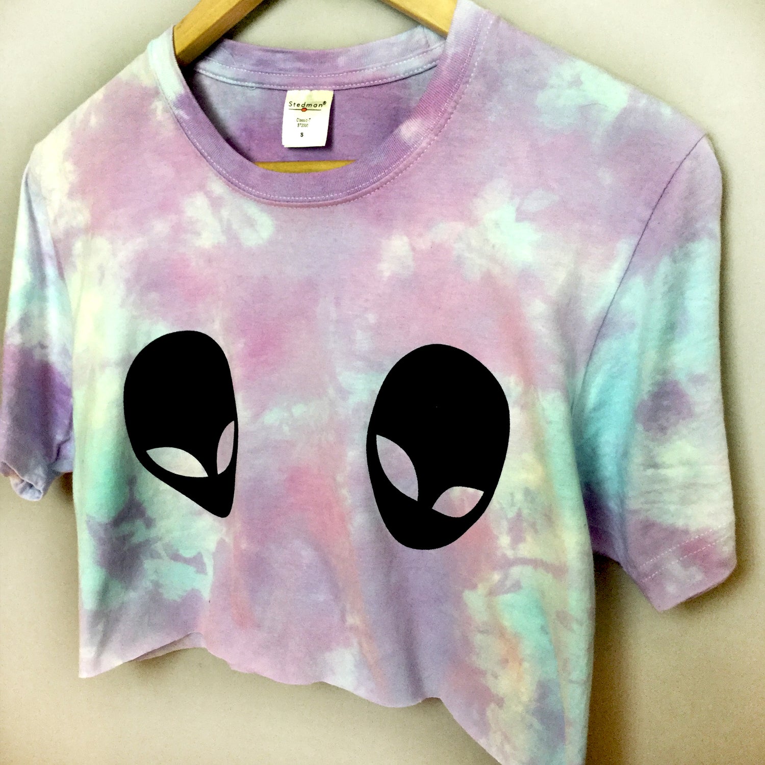 Alien Boobs Purple/Blue Tie Dye Crop Top - Free Shipping - iimvclothing