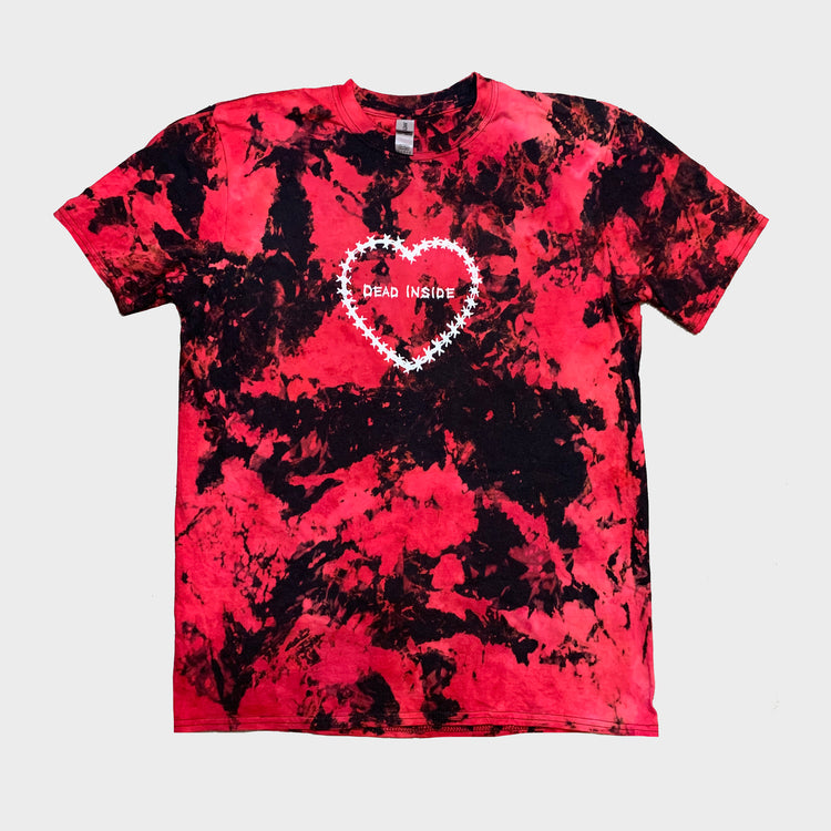 Dead Inside Red/Black Reverse Tie Dye T-shirt