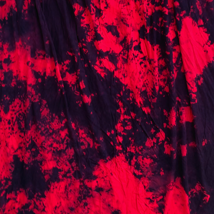 Red/Black Tie Dye Midi Skirt