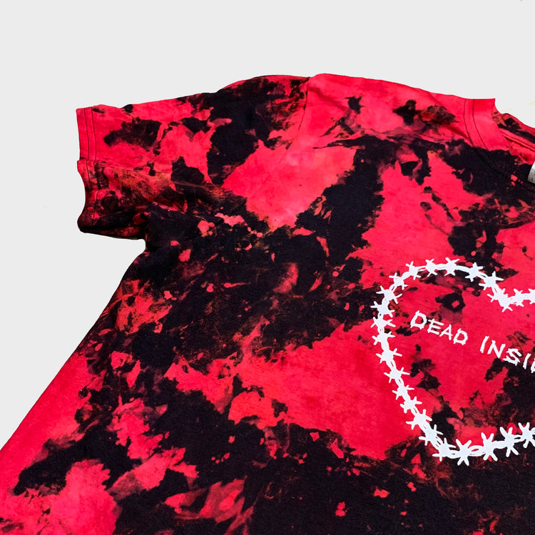 Dead Inside Red/Black Reverse Tie Dye T-shirt