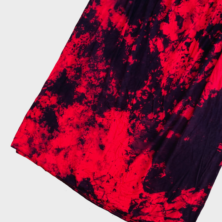 Red/Black Tie Dye Midi Skirt