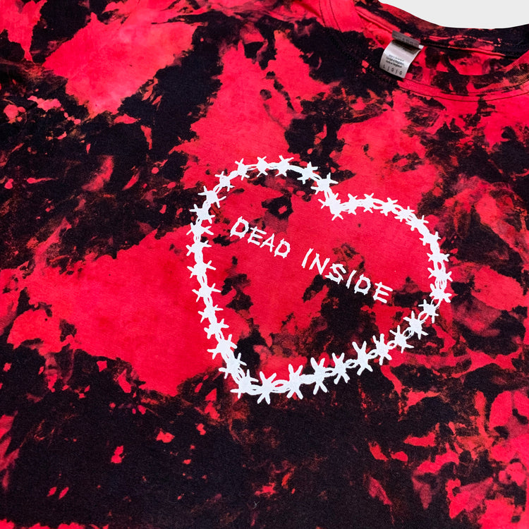 Dead Inside Red/Black Reverse Tie Dye T-shirt