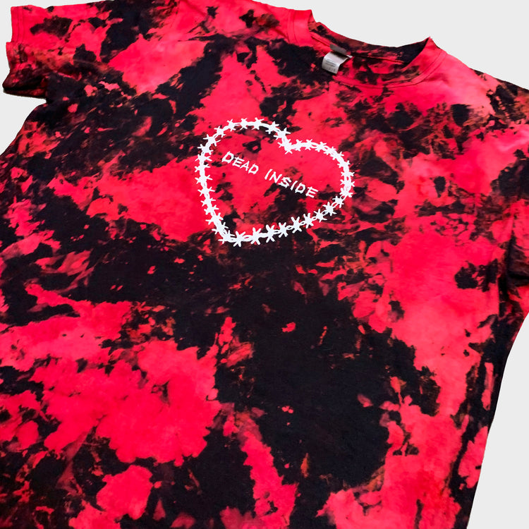 Dead Inside Red/Black Reverse Tie Dye T-shirt