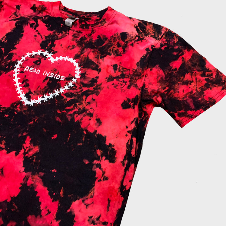 Dead Inside Red/Black Reverse Tie Dye T-shirt