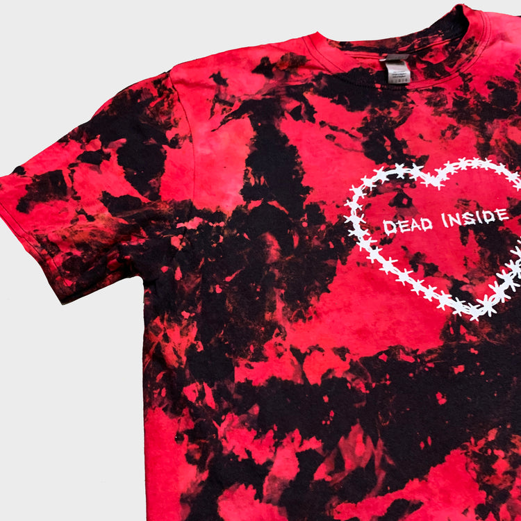 Dead Inside Red/Black Reverse Tie Dye T-shirt