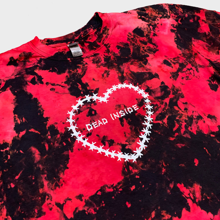 Dead Inside Red/Black Reverse Tie Dye T-shirt