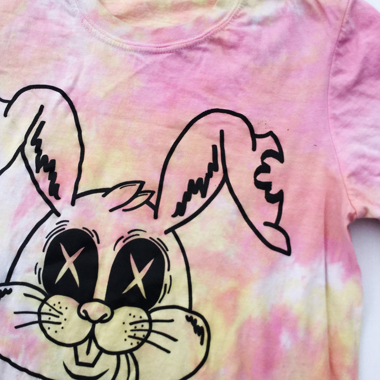 Zombie Rabbit Pink/Yellow Tie Dye T-shirt - Free Shipping - iimvclothing