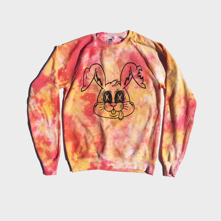 Zombie Rabbit Red/Yellow Tie Dye Sweatshirt - Free Shipping - iimvclothing