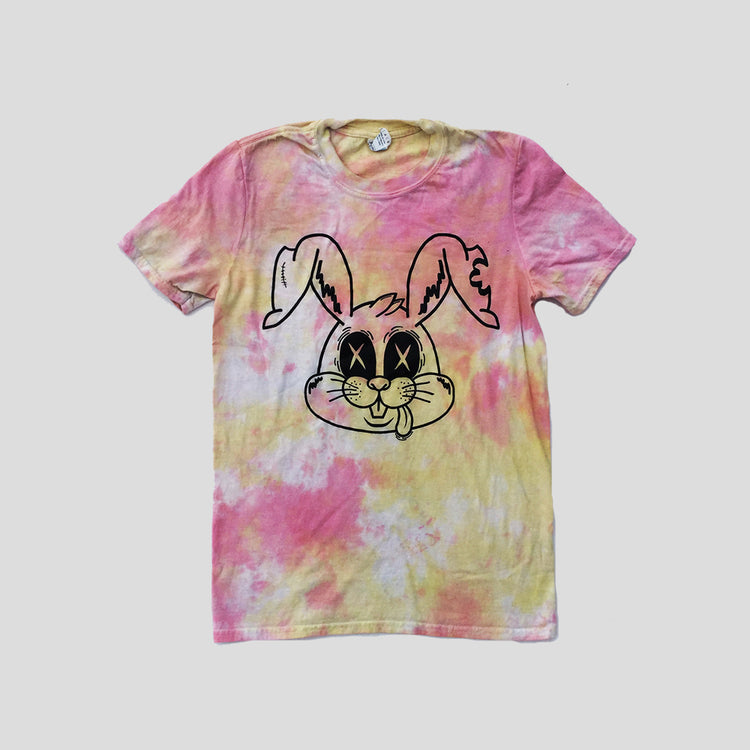 Zombie Rabbit Pink/Yellow Tie Dye T-shirt - Free Shipping - iimvclothing