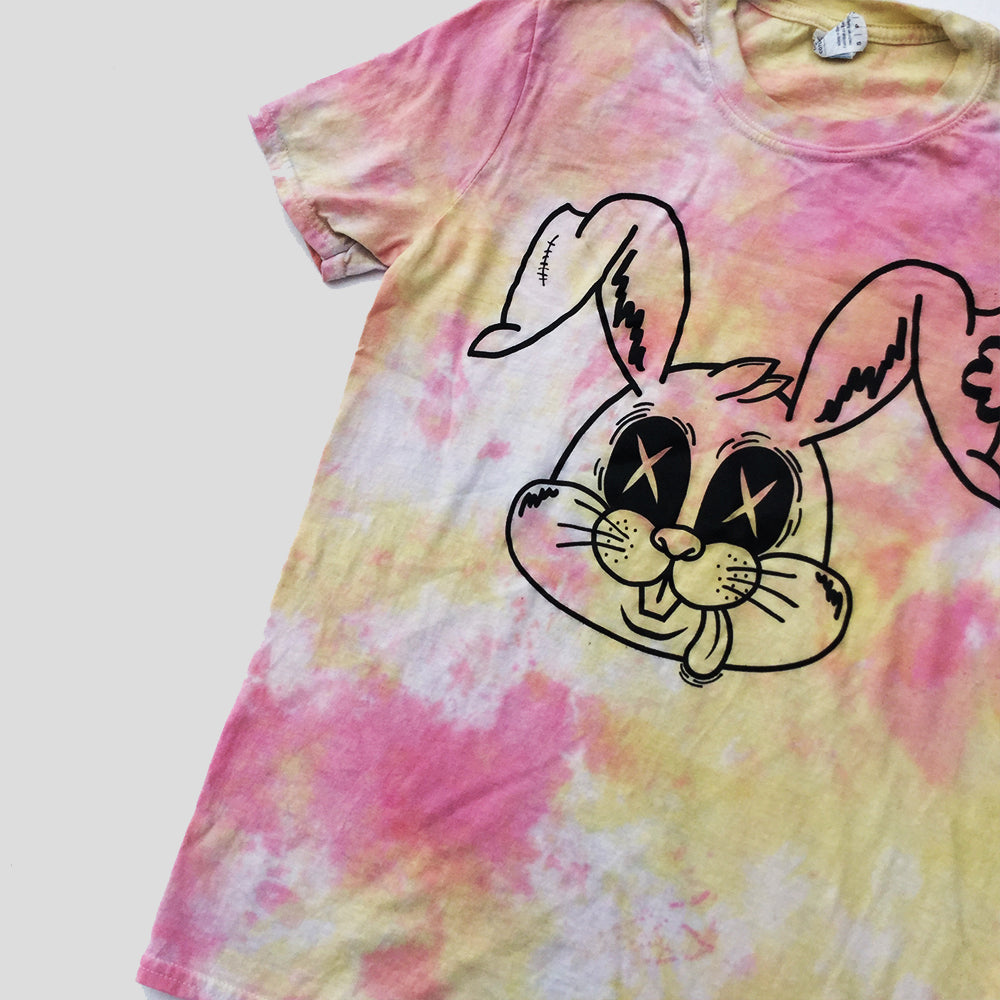 Zombie Rabbit Pink/Yellow Tie Dye T-shirt - Free Shipping - iimvclothing