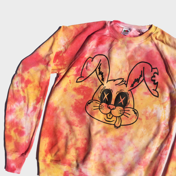 Zombie Rabbit Red/Yellow Tie Dye Sweatshirt - Free Shipping - iimvclothing
