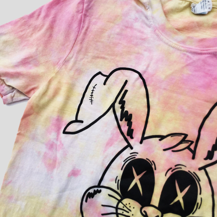 Zombie Rabbit Pink/Yellow Tie Dye T-shirt - Free Shipping - iimvclothing