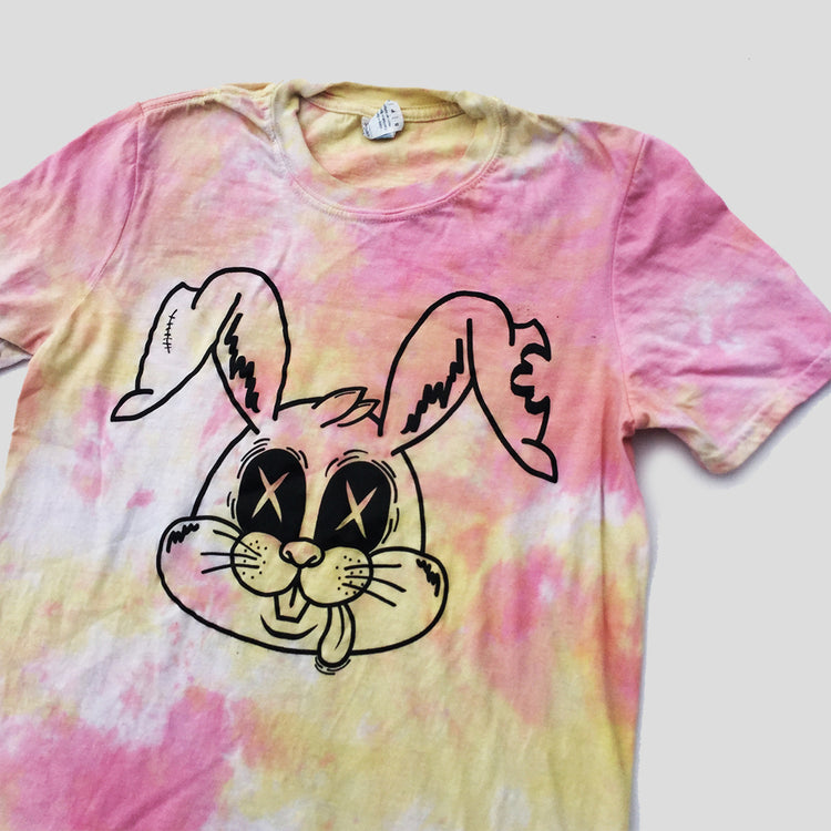 Zombie Rabbit Pink/Yellow Tie Dye T-shirt - Free Shipping - iimvclothing