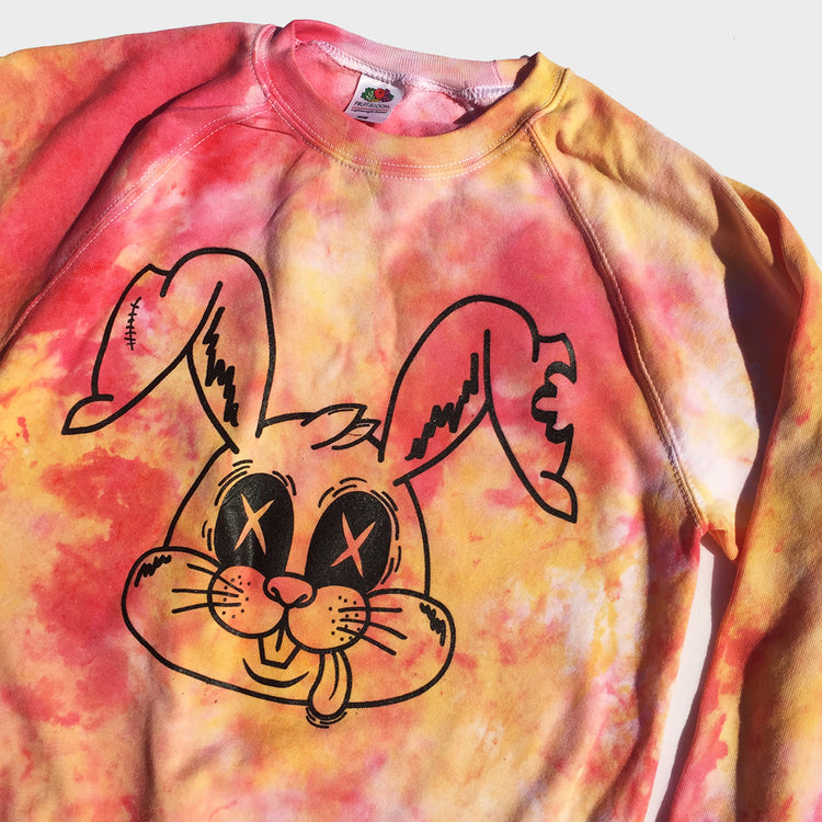 Zombie Rabbit Red/Yellow Tie Dye Sweatshirt - Free Shipping - iimvclothing