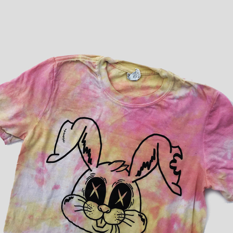 Zombie Rabbit Pink/Yellow Tie Dye T-shirt - Free Shipping - iimvclothing