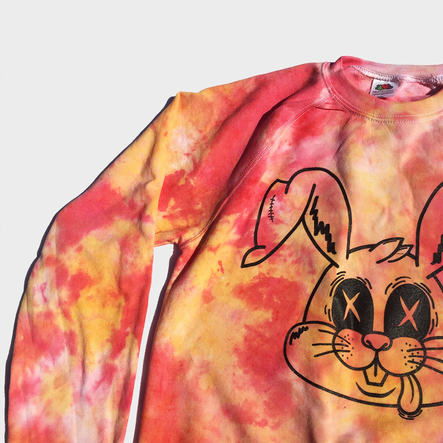 Zombie Rabbit Red/Yellow Tie Dye Sweatshirt - Free Shipping - iimvclothing