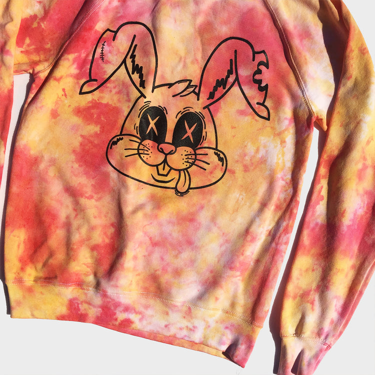 Zombie Rabbit Red/Yellow Tie Dye Sweatshirt - Free Shipping - iimvclothing