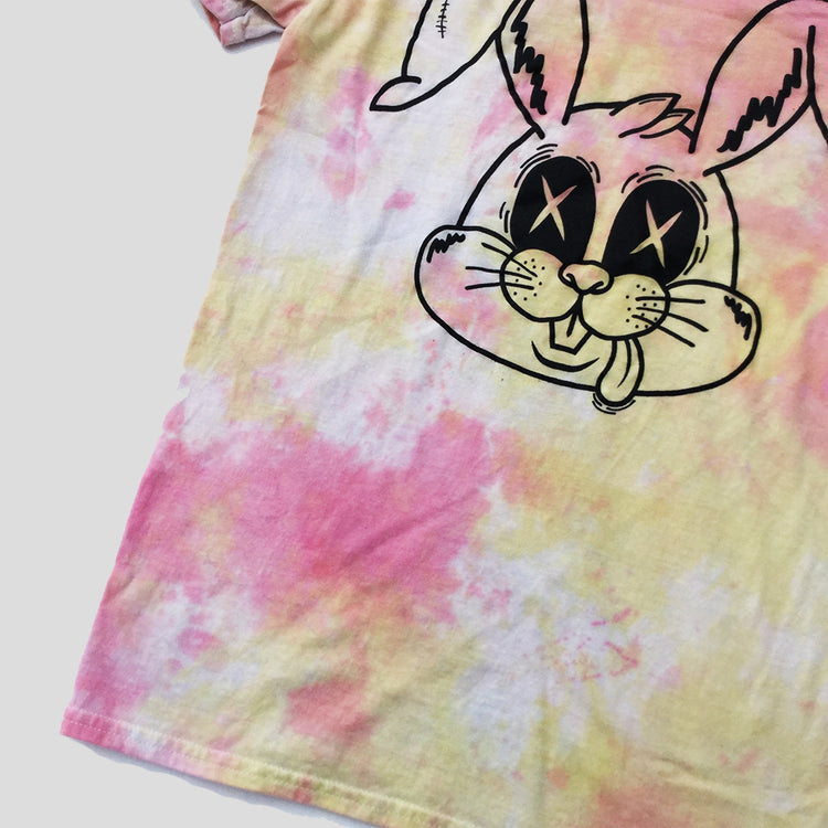 Zombie Rabbit Pink/Yellow Tie Dye T-shirt - Free Shipping - iimvclothing