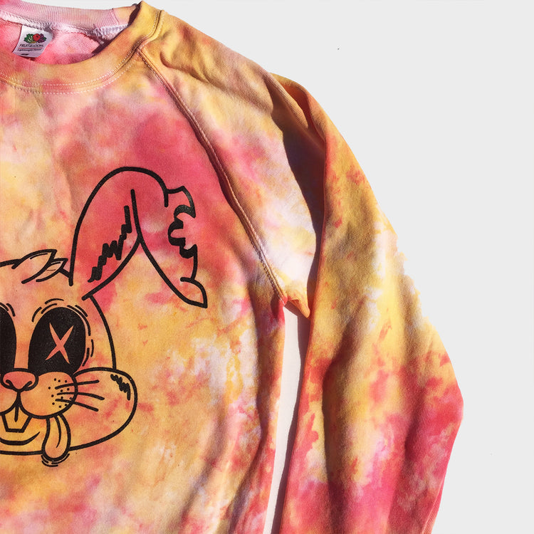 Zombie Rabbit Red/Yellow Tie Dye Sweatshirt - Free Shipping - iimvclothing