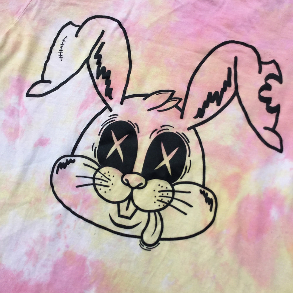 Zombie Rabbit Pink/Yellow Tie Dye T-shirt - Free Shipping - iimvclothing