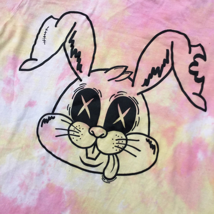 Zombie Rabbit Pink/Yellow Tie Dye T-shirt - Free Shipping - iimvclothing