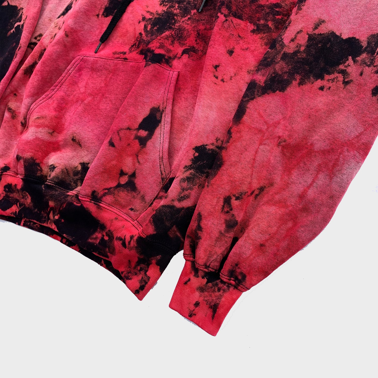 Red/Black Reverse Tie Dye Hoodie - Free Shipping - iimvclothing