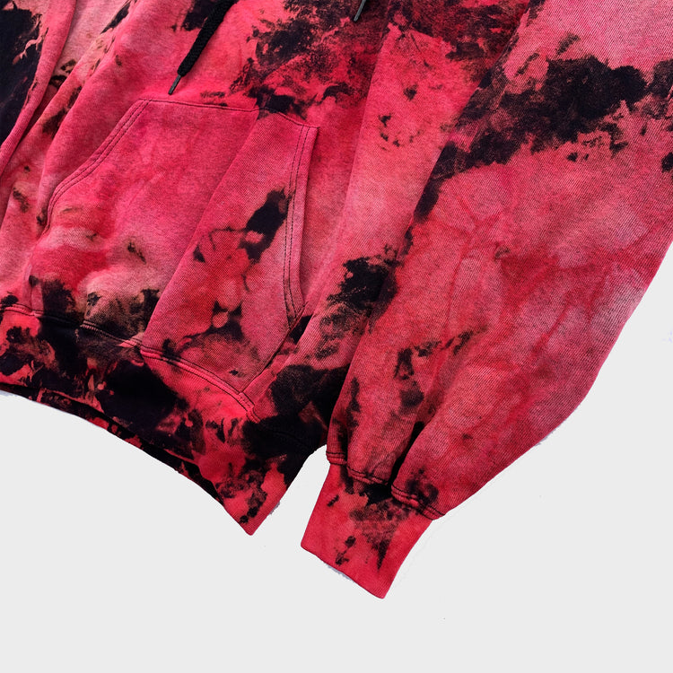 Red/Black Reverse Tie Dye Hoodie - Free Shipping - iimvclothing