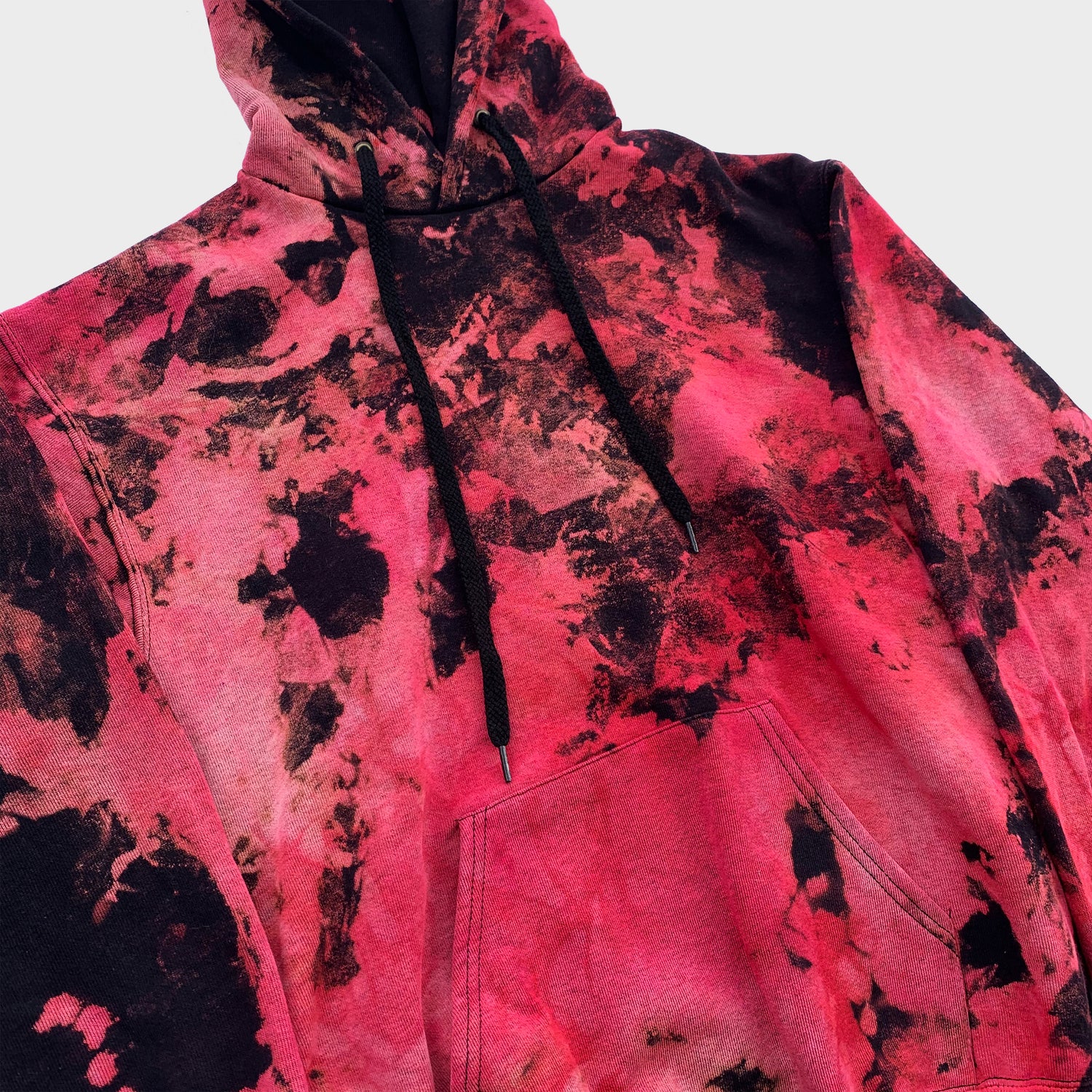 Red/Black Reverse Tie Dye Hoodie - Free Shipping - iimvclothing