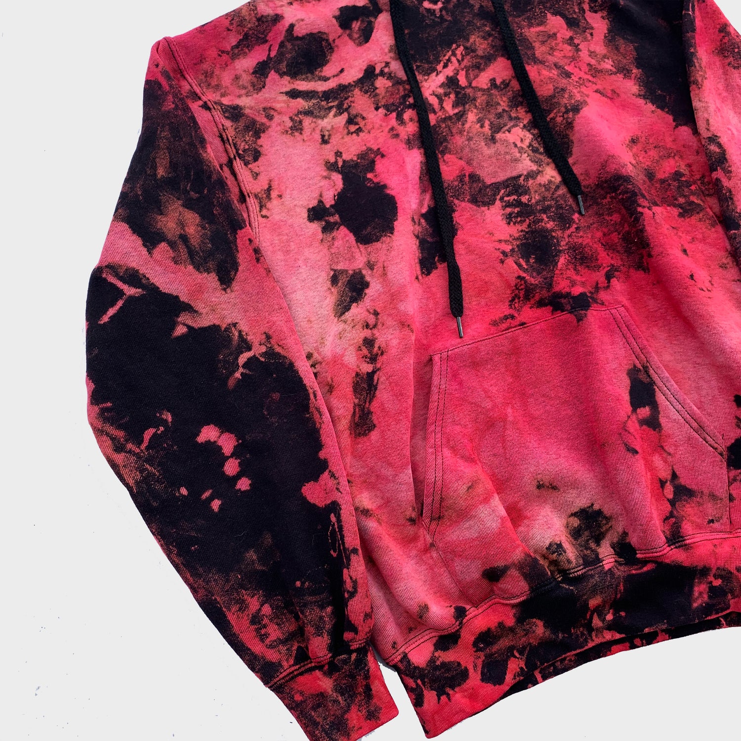 Red/Black Reverse Tie Dye Hoodie - Free Shipping - iimvclothing