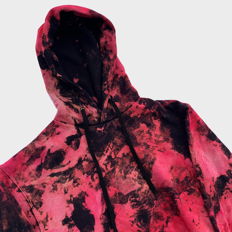 Red/Black Reverse Tie Dye Hoodie - Free Shipping - iimvclothing