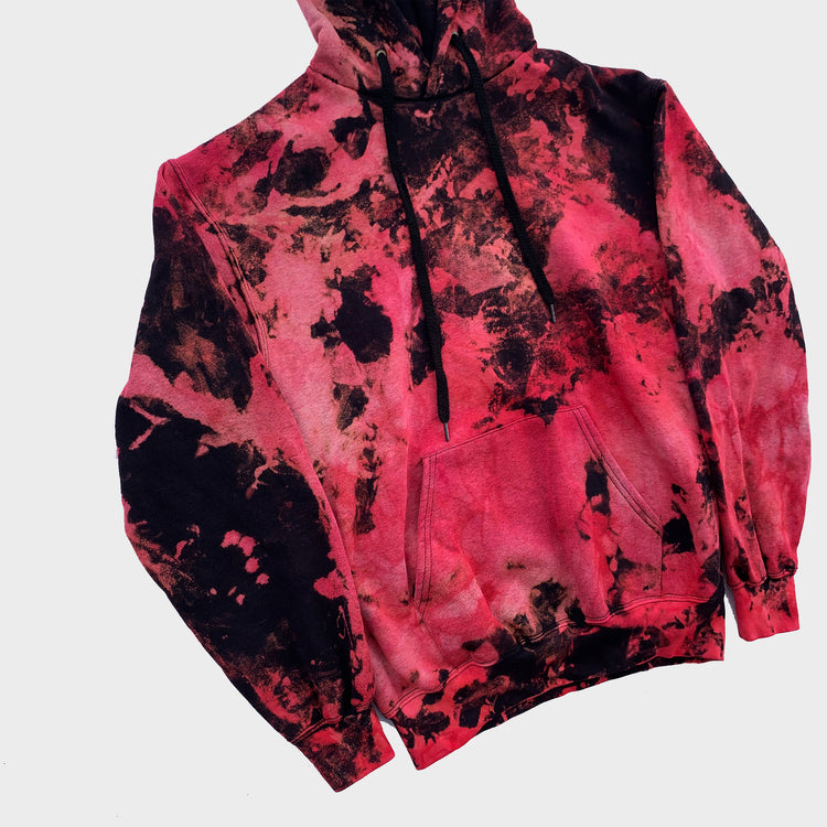 Red/Black Reverse Tie Dye Hoodie - Free Shipping - iimvclothing