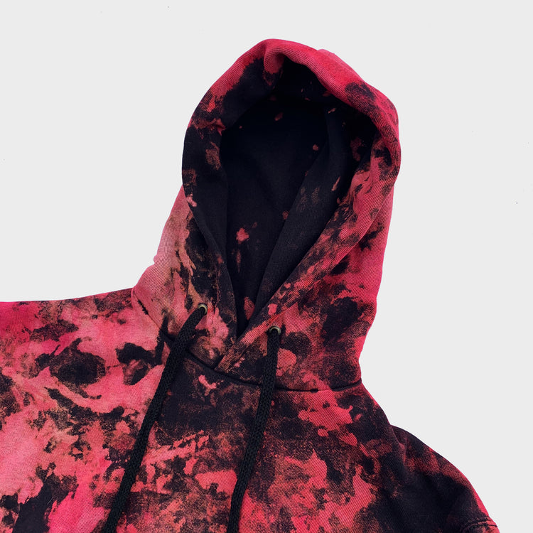 Red/Black Reverse Tie Dye Hoodie - Free Shipping - iimvclothing