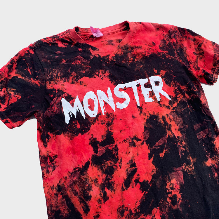 Monster Red/Black Reverse Tie Dye T-shirt - Free Shipping - iimvclothing