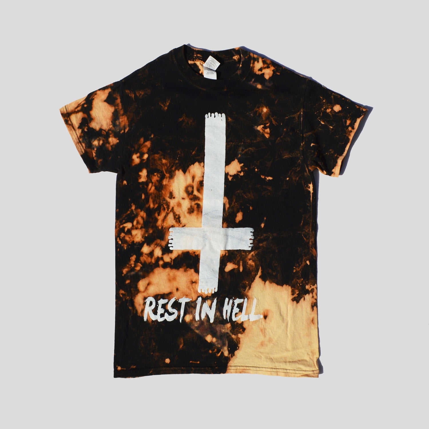Rest In Hell Acid Burned Tie Dye T-shirt - Free Shipping - iimvclothing