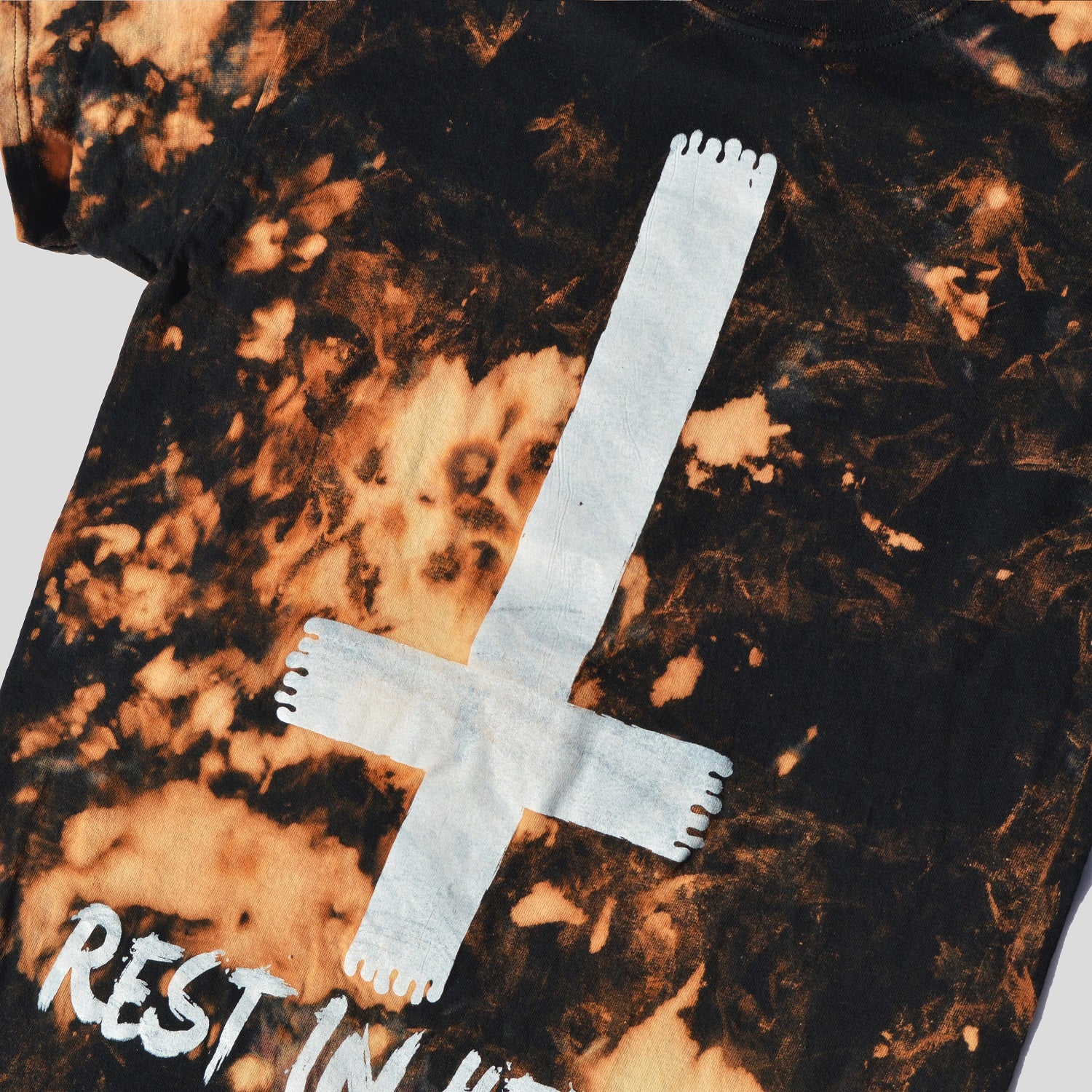 Rest In Hell Acid Burned Tie Dye T-shirt - Free Shipping - iimvclothing
