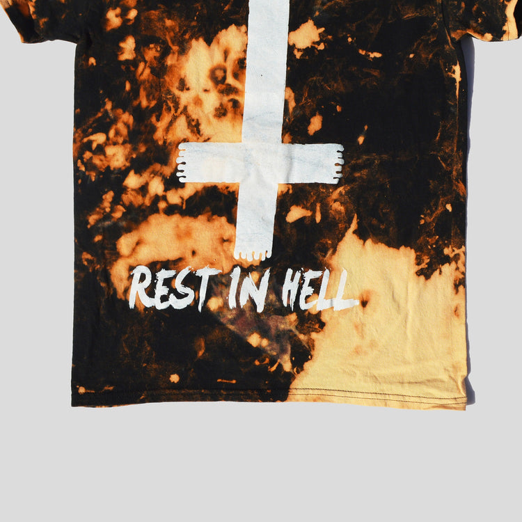 Rest In Hell Acid Burned Tie Dye T-shirt - Free Shipping - iimvclothing
