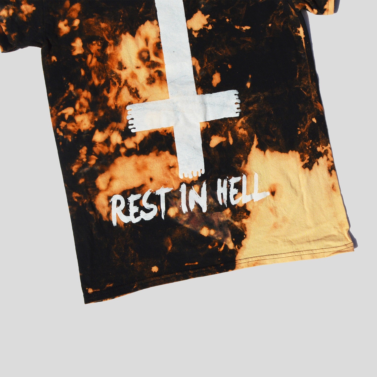 Rest In Hell Acid Burned Tie Dye T-shirt - Free Shipping - iimvclothing